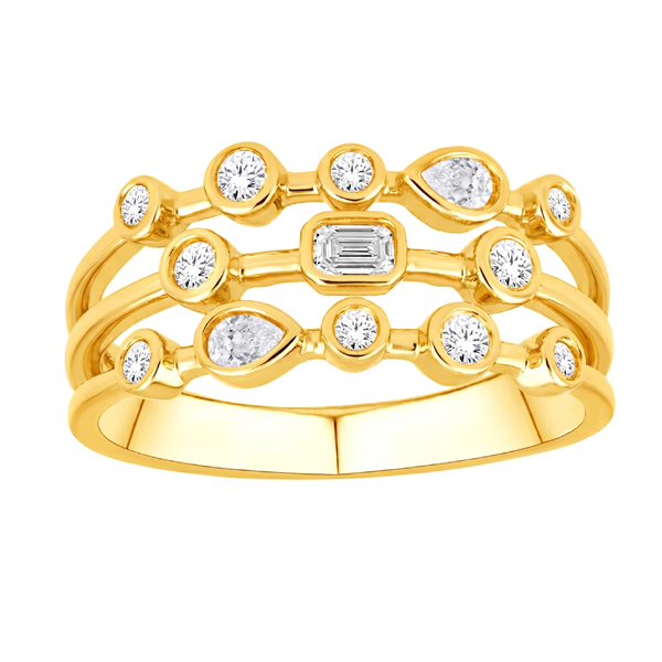 14K Yellow Gold Ring With Diamonds