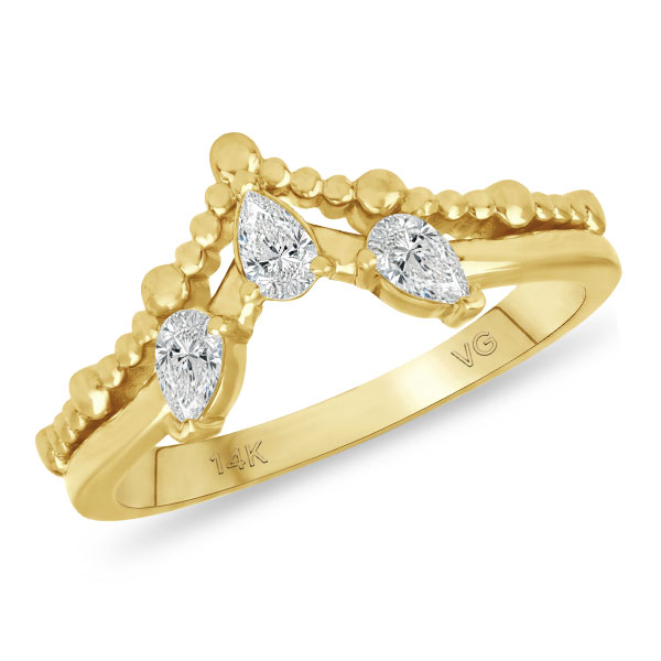 14K Yellow Gold Ring With Diamonds